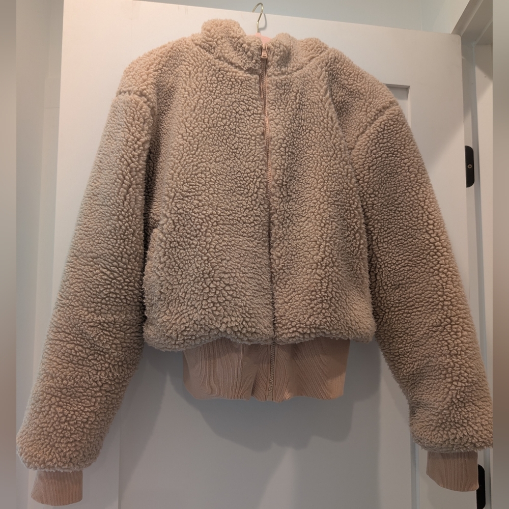 Fabletics Tan Teddy Jacket - image 4